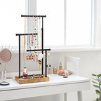 SRIWATANA Jewelry Organizer Stand, Extra Tall Necklace Holder Jewelry Holder, Gift Idea (Carbonized Black & Black) - color: carbonized black and black