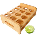 INFTYLE Shot Glasses Set Shot Glass Tray Holder with 12 Holes Serving Stand Organizer for Tequila Whiskey Brandy Vodka Rum Party Club Bar Home Spirit Tasting Gift (Only Tray, Cups Not Included) - style: 3x4 short
