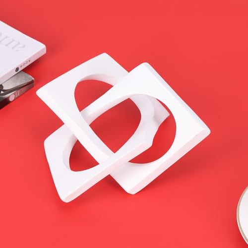 Modern Geometric Sculpture White Knot Statue Decor, Home Bookcase Centerpiece Jax Decorative, Tabletop Sculpture and Figurines, for Home Decor Accent Cube Ornaments - color: White