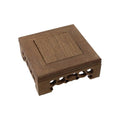 Wooden Display Stand Base 4" x 4" Wood Carved Craft Pedestal Traditional Wooden Base Oriental Antique Display Riser Square Pedestal Stands for Vase Crystal Ball Teapot Stone Flower Pot - size: Square, 4" x 4"