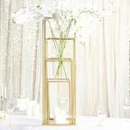 Efavormart Set of 4 Matte Gold Wedding Flower Stand Metal Vase Column Stand Geometric Centerpiece Vase - 16"| 24"| 32"| 40" - color: Gold, size: 4 Pack 16‘’24‘’32‘’40‘’
