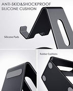 CreaDream Cell Phone Stand, Cradle, Holder, Aluminum Desktop Stand Compatible with Switch, All Smart Phone, iPhone 11 Pro Xs Max Xr X Se 8 7 6 6s Plus SE 5 5s-Black - color: Black
