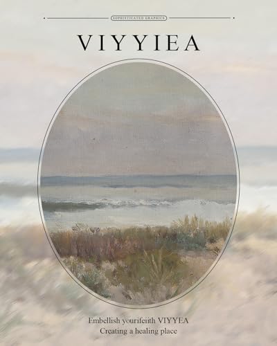 VIYYIEA Gold Framed Wall Art Canvas Print Home Decor Classical Coastal Scenery Bathroom Pictures Wall Decorations Farmhouse Wall art Room Decor Kitchen Office Bathroom Art Prints Wall Decor 11x14in - color: Beach Grass and Surf, size: 14"L x 11"W