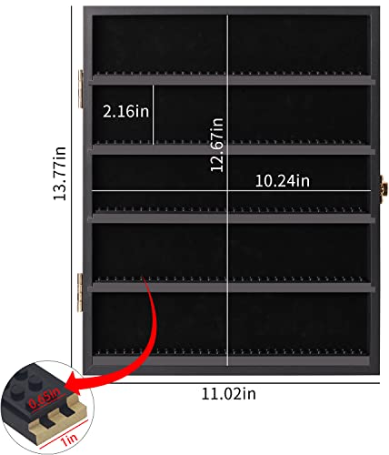 VERANI Minifigures Miniature Display Case Collectibles Display Box Wall Mount Figure Display Curio Cabinet with Lockable Anti Dust Door for Small Objects Lockable Removable Shelves - Small Black - size: Small-Black