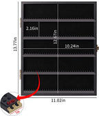 VERANI Minifigures Miniature Display Case Collectibles Display Box Wall Mount Figure Display Curio Cabinet with Lockable Anti Dust Door for Small Objects Lockable Removable Shelves - Small Black - size: Small-Black
