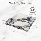 SAMAH Calacatta Viola Natural Marble Tray, Scalloped Storage Dish, Luxury Decorative Trays for Bathroom, Vanity, Dresser, Kitchen & Home Decor, Valentine's Day House Warming Gifts New Home (Square) - size: 7.8" x 7.8" x 0.7"