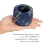 rockcloud Natural Raw Blue Sodalite Taper Tea Light Candle Holder Air Plant Holder Healing Stone Home Decoration Figurine - color: Blue