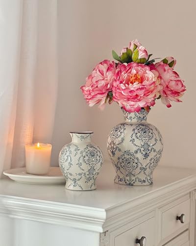 Vintage Chinoiserie Ceramic Vase, Classic Decorative Porcelain Flower Vase for Centerpiece Living Room Table Shelf, Retro Country Decor - color: Retro, size: Large