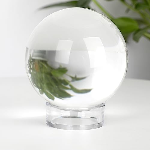 JUXYES Pack of 12 Clear Sphere Display Stand, Clear Sphere Holder Small Plastic Display Stands Round Display Easel Stands for Decorative Eggs, Crystal Balls, Marbles, Ball, Spheres, Collections
