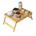 Youpehom Bed Tray Table with Folding Legs,Bamboo Breakfast in Bed for Kitchen Serving Tray,Sofa,Eating,Used As Laptop Desk Snack Tray (Bamboo, Medium) - color: Bamboo, size: Medium
