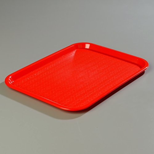 Carlisle FoodService Products CT121605 Café Standard Cafeteria / Fast Food Tray, 12" x 16", Red - color: Red