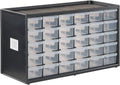 CRAFTSMAN Storage Organizer, 30 Small Drawer Modular Storage System, Easily Stackable, Plastic, Black, White (CMST40730) - size: 30, style: 30 Bins