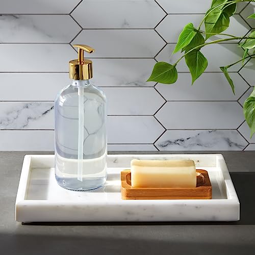 Juvale Large Marble Vanity Tray - Jewelry & Cosmetic Organizer with Drawer Organizer - Bathroom Display with Soap Tray - Home Accent Piece with Marble Decor - 11.7 x 7.7 x 1.1 in White (Pack of 2) - size: 11.7" x 7.7" x 1.1" (Pack of 2)
