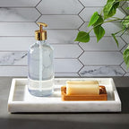 Juvale Large Marble Vanity Tray - Jewelry & Cosmetic Organizer with Drawer Organizer - Bathroom Display with Soap Tray - Home Accent Piece with Marble Decor - 11.7 x 7.7 x 1.1 in White (Pack of 2) - size: 11.7" x 7.7" x 1.1" (Pack of 2)