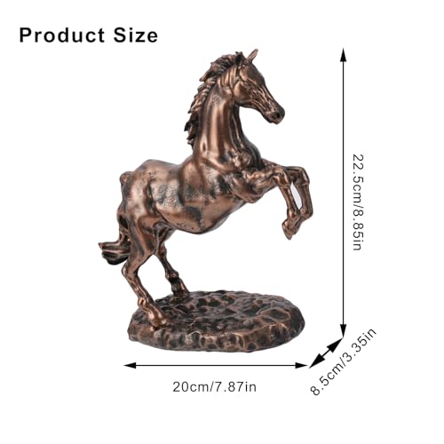 Resin Horse Statues, Handmade Art Polyresin Decorative Horse Sculpture, Collectible Wild Animal Figurine for Home, Office, Desktop