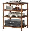 LELELINKY 4-Tier AV Media Player Stand, Brown Stereo Cabinet, Modern Stereo Cabinet, Wooden TV Stand,Game Console Shelf, Multifunctional Entertainment Center, Suitable for Home, Conference Room - color: Brown, size: 4 Tier