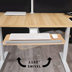 VIVO Adjustable Computer Keyboard and Mouse Platform Tray Ergonomic Under Table Desk Mount Drawer Underdesk Shelf, Light Wood, MOUNT-KB03C - color: Light Wood, size: 25"