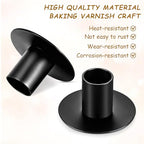 12Pack Black Taper Candle Holder Retro Mini Candle Stick Holders for Table Centerpiece Home Decor Party Wedding Anniversary