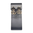 MOOCA 6 Pcs Set Metal Steel Gray Faux Leather Earring Display Stand Displays, Jewelry Organizer Display Holder for Earrings, Steel Gray Color, 2 1/8 W x 1 1/2 D x 3 1/2 H in - color: Steel Gray Faux Leather, Small