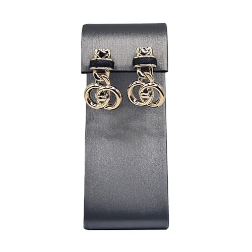 MOOCA 6 Pcs Set Metal Steel Gray Faux Leather Earring Display Stand Displays, Jewelry Organizer Display Holder for Earrings, Steel Gray Color, 2 1/8 W x 1 1/2 D x 3 1/2 H in - color: Steel Gray Faux Leather, Small