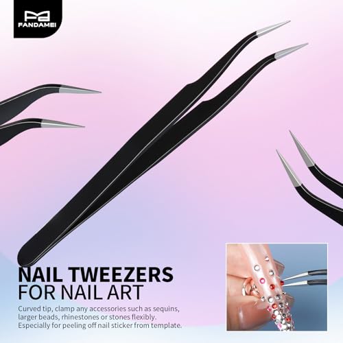 FANDAMEI Nail Art Tools, Nail Brush, 15 PCS Nail Art Brushes, 5 PCS Nail Dotting Tool, Nail Stand, Nail Holder For Painting Nails, Press On Nail Stand, Nail Tools, Nail Design Tools - color: Pink