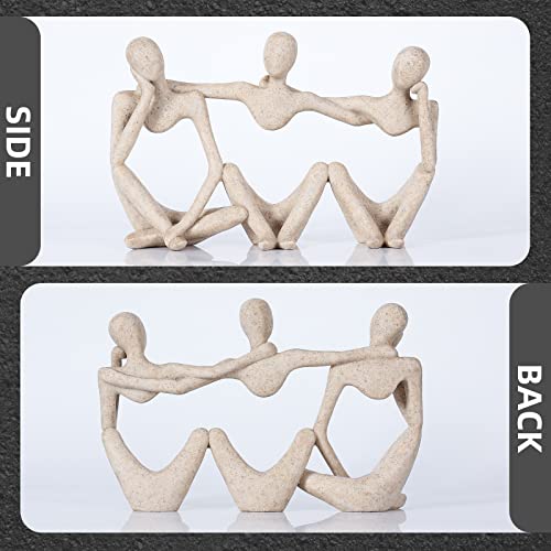 BMLCGJ Thinker Statue Gold Decor Abstract Art Sculpture, Golden Resin Collectible Figurines for Home Living Room Office Shelf Decoration,Great Gifts Ideas (Conjoined Body-Sandstone) - color: Conjoined Body-sandstone