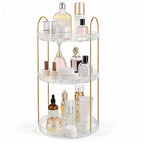 Anyoifax 360° Rotating Makeup Organizer 3 Tier Large Capacity Perfume Skincare Tray for Dresser Spinning Bathroom Counter Organizer for Vanity Lazy Susan Turntable Storage for Kitchen, Clear - size: 3 Tier