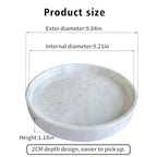 Carrara White Marble Tray Round 10 Inch, Natural Stone Perfume & Dessert Tray, Elegant Serving & Display Plate for Home, Vanity, 2 cm Deep, Non-Slip Base - color: White Carrara