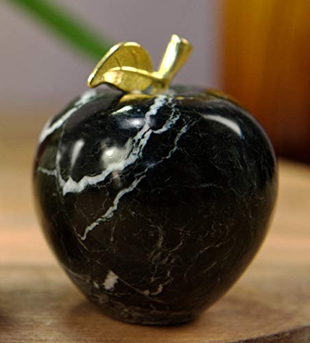 Radicaln Best Home Decor Black Apple Marble Paperweight – Handcrafted Decor Marble Paperweight – Suitable for Table Decor, Office Decor and Study - color: Black Apple