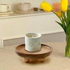 Vaveren Small Wooden Riser Wooden Pedestal for Display Tray Display Riser for Entry Table Farmhouse Kitchen Tabletop Centerpieces , Round 12.9x4cm - color: Round 12.9x4cm