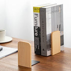Muso Wood Book Ends for Shelves, Non-Slip Bookends, Heavy Duty Wooden Bookend Support for Books and Movies (Beech 2 Pairs) - color: Beech-2 Pairs