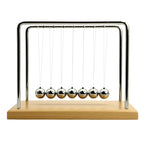 QLKUNLA Newtons Cradle Balance Balls Science Physics Gadget Desktop Decoration Kinetic Motion Toy for Home and Office (Beech,7 Balls)