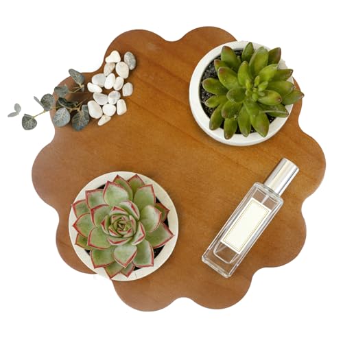 Decorative Wooden Tray, 10" Rustic Wood Soap Tray for Kitchen and Bathroom Counter Organizer Farmhouse Kitchen Decor Wooden Riser for Soap Dish, Perfume, Candle, Potte(2 Packs)