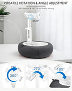 Miledi Tablet Pillow Stand, Compatible with 4.7"-12.9" Kindle, iPad, Phone/Tablet, 360° Rotating Phone Holder for Bed, Detachable Bowl, Reading and Relaxation on Bed (Black) - color: Black
