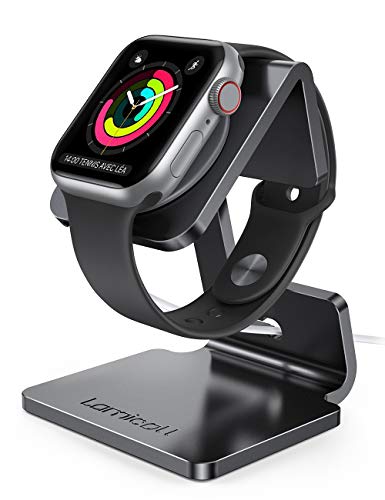 Lamicall Watch Stand for Apple Watch Magnetic Fast Charger - Desk Charging Stand Holder Dock for Apple iWatch Series SE3 SE2 Ultra 3, Series 11 10 9 8 7 6 5(49mm 46mm 45mm 44mm 42mm 41mm 40mm 38mm) - color: 1-Black