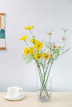CYS EXCEL 10" Clear Glass Cylinder Vase Taper Down Flower Vase with 5" Wide Opening Elegant Centerpiece for Weddings, Events, and Home Décor - size: 10"H x 5"O x 3.5"B