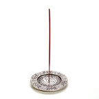 Hosley Tibetan Style Aluminum Incense Sticks Burner for Aromatherapy and Home Ambiance Aged Silver Finish 4.5" Diameter - color: Silver