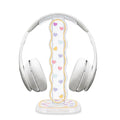 CamyCosy Headphone Holder for Desk, Gaming Headset & Earphone Stand - Clear Love Hearts Pattern Desk Accessory - color: hearts