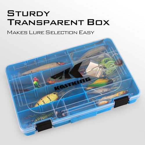 KastKing Tackle Boxes, Plastic Box, Plastic Storage Organizer Box with Removable Dividers - Fishing Tackle Storage - Box Organizer - 2 Packs /4 Packs Tackle Trays - Parts Box - color: Blue Camouflage, size: 3600(2Pack)