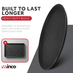 Winco TFG-14K Round Fiberglass Tray with Non-Slip Surface, 14-Inch, Black - color: Black, size: 14"