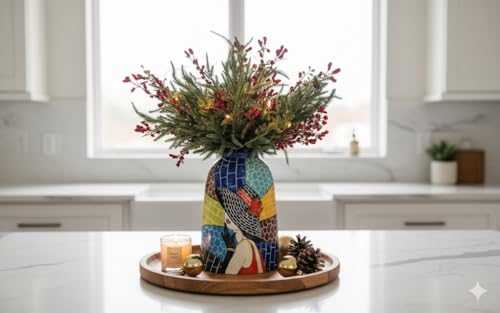 Handmade Mosaic Ceramic Vase – Lady Design – 20 cm (7.9 in) – Home Décor – Heritage T&T Mosaic Collection – Bat Trang Vietnam