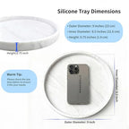 Silicone Bathroom Tray - 9-Inch Round Vanity Tray, Suitable for Candles, Perfumes, Soap Dispensers (Marble White) - color: Marble White