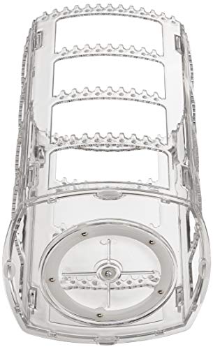 Sooyee 360 Rotating Earring Holder and Jewelry Organizer, 4 Tiers Jewelry Rack Display Classic Stand, 156 Holes and 160 Grooves for Necklaces Earrings Piercings, Clear - color: Clear