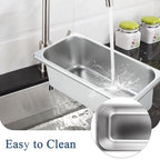 YOUNTHYE 6PCS Hotel Pans Stainless Steel Steam Table Pan 1/3 Size 4 Inch Deep Steam Pan Catering Storage Metal Food Catering Tray for Hotel Restaurant, Buffet Party