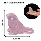Rose Quartz Crystal Bird Carving Hand Carved Gemstone Bird Figurine 2.4 Inch Polished Animal Sculpture Healing Stone Home Office Desk Decoration Gift Collection - color: Rose Quartz Bird