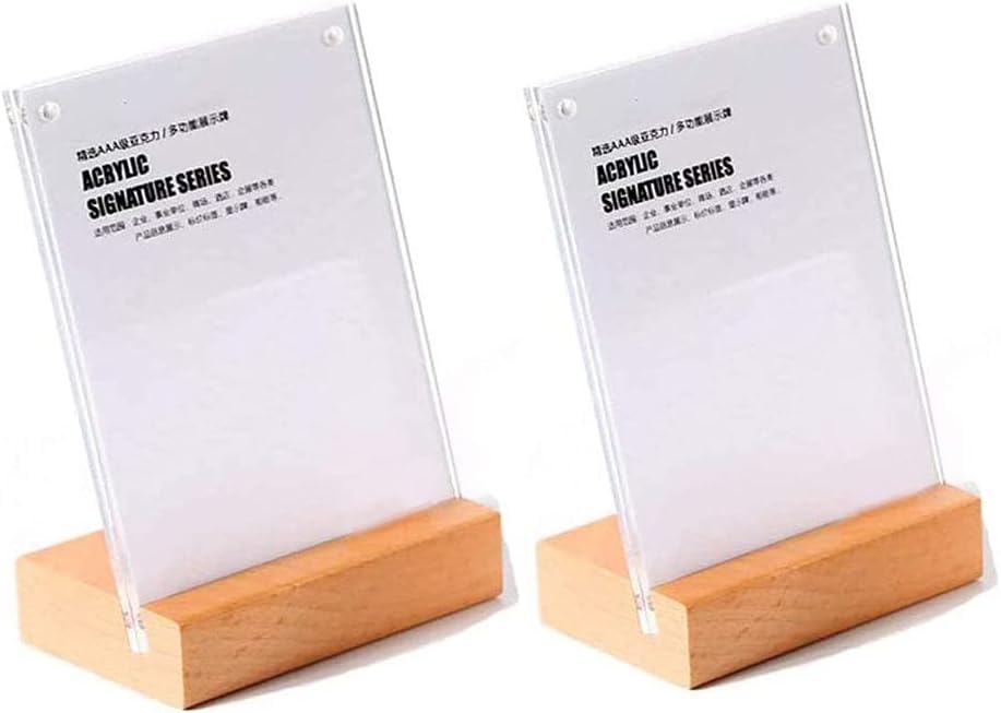 2 Pack Acrylic Label Holder Price Tag Displays Sign Holder Data Card Holder Table Top Sign Stand(90*60mm/3.54x2.36 inches)