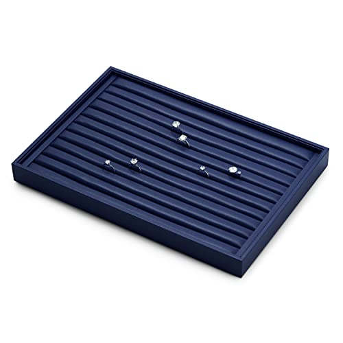 Oirlv Elegant Blue Ring Organizer Tray Stackable Jewelry Trays Jewelry Drawer Organizer Ring Earring Storage - color: Blue, size: Ring Tray