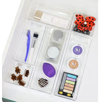 Simple Houseware Clear Drawer Organizer for Office Bin Desk Storage, 3.25"x 6.25", 6 Packs - size: Medium Size