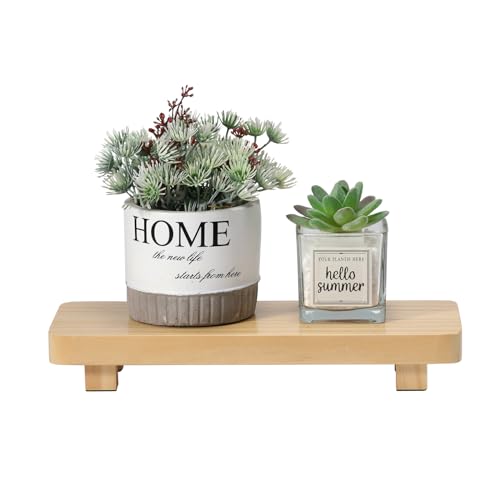 Rustic Wood Riser for Home Decor, Small Plant Stand, Decorative Wood Pedestal (10.6x3.9x1.6 inches)