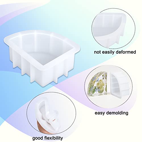 Large Bookends Resin Mold, 1 Pair Sector Silicone Geode Book Organizer, DIY Crystal Epoxy Mold for Books, Desktop Organizer, Office Home Decoration, Gift